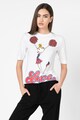 Love Moschino Tricou cu decolteu la baza gatului si imprimeu grafic Femei