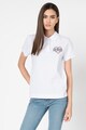 Love Moschino Tricou polo din pique cu imprimeu stralucitor Femei