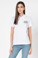 Love Moschino Tricou polo din pique cu imprimeu stralucitor Femei