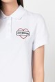 Love Moschino Tricou polo din pique cu imprimeu stralucitor Femei