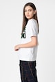 Love Moschino Tricou cu aplicatie logo pufoasa Femei