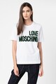 Love Moschino Tricou cu aplicatie logo pufoasa Femei