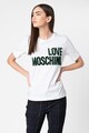 Love Moschino Tricou cu aplicatie logo pufoasa Femei