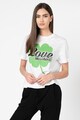 Love Moschino Tricou cu imprimeu logo cauciucat Femei