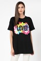 Love Moschino Tricou supradimensionat cu aplicatie logo Femei