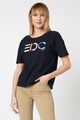 EDC by Esprit Tricou din amestec de in cu imprimeu logo Femei
