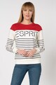 Esprit Bluza sport cu model in dungi si broderie logo Femei