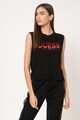 GUESS JEANS Top din amestec de modal cu imprimeu text metalizat Femei