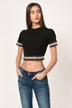 GUESS JEANS Tricou crop cu logo contrastant Femei