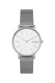 Skagen Ceas rotund cu bratara metalica cu model plasa Femei