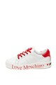 Love Moschino Pantofi sport de piele, cu logo in lateral Femei