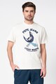 Pepe Jeans London Tricou lejer cu decolteu la baza gatului, cu imprimeu grafic si logo Barbati