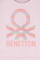 United Colors of Benetton Bluza sport din bumbac organic, cu imprimeu logo Fete