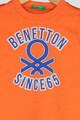 United Colors of Benetton Bluza din bumbac organic, cu imprimeu logo Baieti