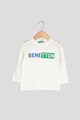 United Colors of Benetton Bluza din bumbac organic, cu imprimeu logo Baieti