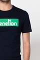 United Colors of Benetton Tricou cu decolteu la baza gatului si imprimeu logo Barbati