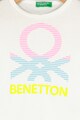 United Colors of Benetton Bluza din bumbac organic, cu imprimeu logo Fete