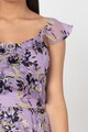 GUESS JEANS Rochie mini cu imprimeu floral si aplicatii cu volane Femei