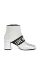 Love Moschino Botine de piele cu aspect metalizat Femei