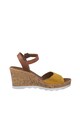 s.Oliver Sandale wedge de piele si piele intoarsa Femei