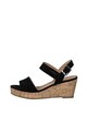 s.Oliver Sandale wedge de piele intoarsa ecologica Femei