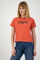 Pepe Jeans London Tricou crop cu logo Pearl Femei