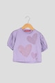 Agatha Ruiz de la Prada Tricou din bumbac cu aplicatii de strasuri Heartful Colors Fete