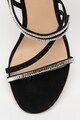 GUESS Sandale din piele intoarsa cu bareta slingback si strasuri Femei