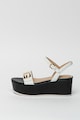 GUESS Sandale wedge de piele cu bareta pe glezna Femei