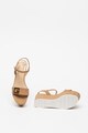 GUESS Sandale wedge de piele ecologica cu bareta pe glezna Femei