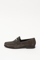 GUESS Pantofi loafer de piele intoarsa, cu logo metalic Barbati