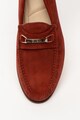 GUESS Pantofi loafer de piele intoarsa, cu logo metalic Barbati