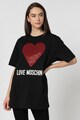 Love Moschino Tricou cu aplicatie in forma de inima, din paiete Femei