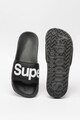 SUPERDRY Papuci de piele ecologica cu logo Barbati