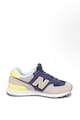 New Balance Pantofi sport de piele intoarsa, cu garnituri neon 574 Femei