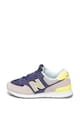 New Balance Pantofi sport de piele intoarsa, cu garnituri neon 574 Femei