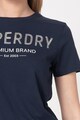 SUPERDRY Tricou cu decolteu la baza gatului si logo Femei