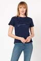 SUPERDRY Tricou cu decolteu la baza gatului si logo brodat Tonal Femei