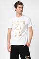 Moschino Tricou de plaja cu imprimeu logo metalizat Barbati