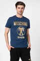 Moschino Tricou de plaja cu imprimeu logo metalizat Barbati