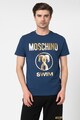 Moschino Tricou de plaja cu imprimeu logo metalizat Barbati