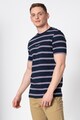 Scotch & Soda Tricou cu decolteu la baza gatului si model in dungi Barbati