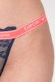 Emporio Armani Underwear Chiloti tanga de dantela cu banda logo elastica Femei