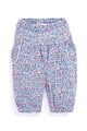 JoJo Maman Bebe Set 2 perechi de pantaloni de bumbac, fete, cu dungi si floricele, Multicolor Fete