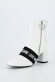 Love Moschino Botine din piele cu banda logo Femei