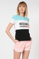 Moschino Tricou de casa cu model colorblock si imprimeu logo Femei