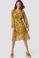 NA-KD Rochie midi vaporoasa, cu model floral Femei