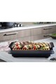 MediaShop Gratar electric  Livingtone Smokeless Grill , Tava scurgere, 4 setari de temperatura, tehnologie TiCerama, 1000W, Nergu/Portocaliu Femei