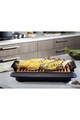 MediaShop Gratar electric  Livingtone Smokeless Grill , Tava scurgere, 4 setari de temperatura, tehnologie TiCerama, 1000W, Nergu/Portocaliu Femei