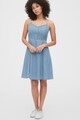 GAP Rochie mini evazata din material chambray Femei